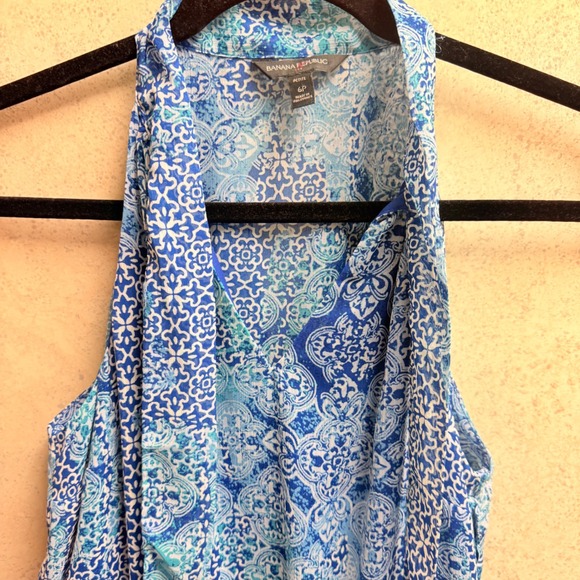 Banana Republic Tops - Banana Republic 6P Blue White Light‎ Resort Core Halter Neck Sleeveless Dress